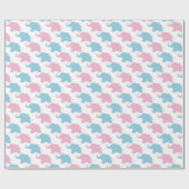 Pink und Blue Elephant Baby Duschwappapier Geschenkpapier (Flach)