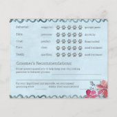 Pink und Blue Floral Dog Grooming Report Card Flie Flyer (Hinten)