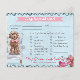 Pink und Blue Floral Dog Grooming Report Card Flie Flyer