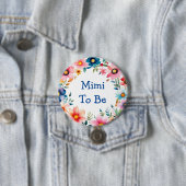 Pink und Blue Floral Mimi zu Baby Dusche Button (Beispiel)