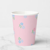 Pink und Blue Floral Paper Cups Pappbecher (Links)
