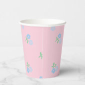 Pink und Blue Floral Paper Cups Pappbecher (Rechts)