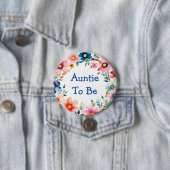 Pink und Blue Floral Tantchen zum Baby Dusche Button (Beispiel)