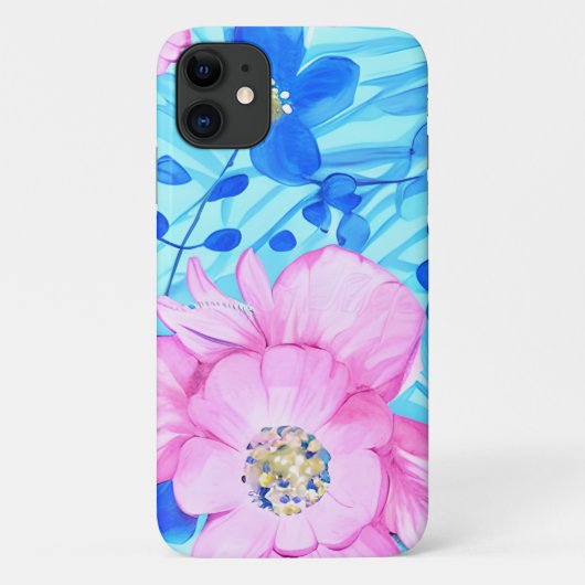 Pink und Blue Flowers iPhone/iPad Gehäuse Case-Mate iPhone Hülle (Rückseite)