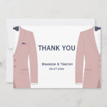 Pink und Blue Gay Wedding danke Ihnen Karten