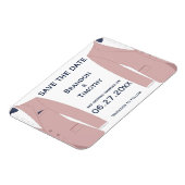 Pink und Blue Gay Wedding speichern die Datumsmagn Magnet (Linke Seite)