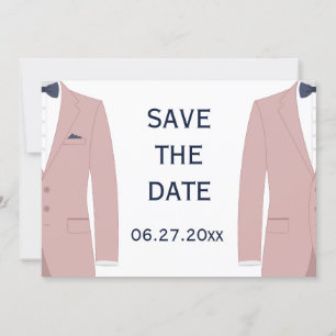 Pink und Blue Gay Wedding speichern Sie die Datums Save The Date