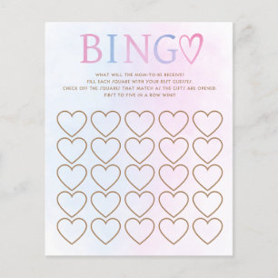 Pink und Blue Gender Reveal Baby Shower Bingo Game