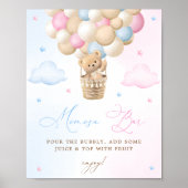 Pink und Blue Gender Reveal Mimosa Bar Poster (Vorne)