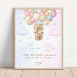 Pink und Blue Gender Reveal Mimosa Bar Poster