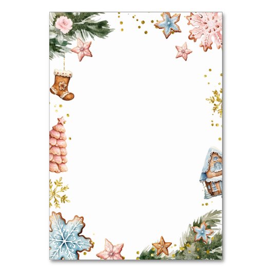 Pink und Blue Gingerbrot Cookies Gender Reveal Tischnummer (Rückseite)