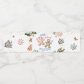 Pink und Blue Gingerbrot Cookies Gender Reveal Wasserflaschenetikett (Einzelnes Label)