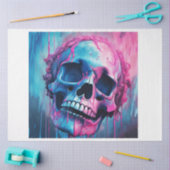 Pink und Blue Goth Skull Dekoupage Paper Seidenpapier (Basteln)