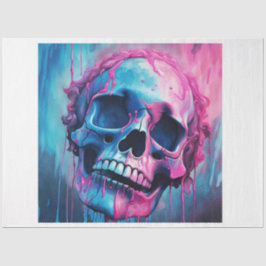Pink und Blue Goth Skull Dekoupage Paper Seidenpapier