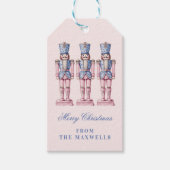 Pink und Blue Grandmillennial Nutcracker Geschenkanhänger (Vorderseite)
