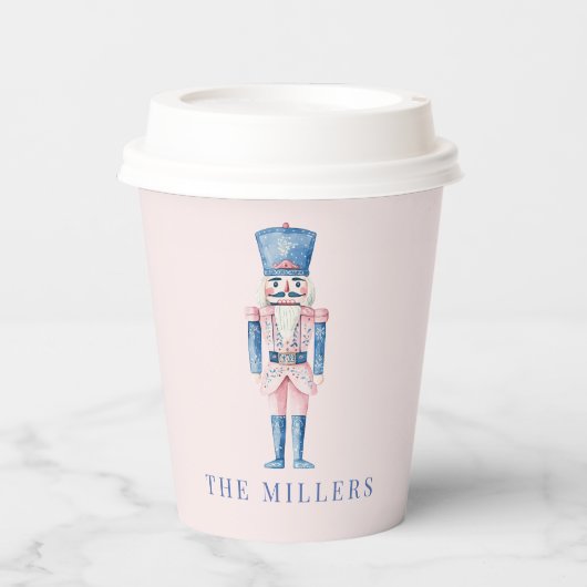 Pink und Blue Grandmillennial Nutcracker Pappbecher (Vorderseite)