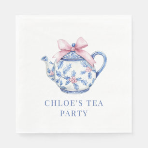 Pink und Blue Grandmillennial Tee Party Serviette
