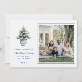 Pink und Blue Grandmillennial Weihnachtsbaum Einladung