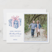 Pink und Blue Grandmillennial Weihnachtsgeschenk F Einladung (Vorderseite)