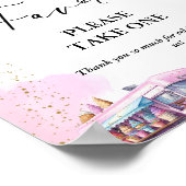 Pink und Blue Ice Creme Babydusche Gefälligkeitsze Poster (Ecke)