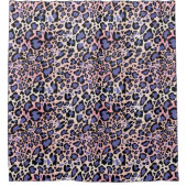 Pink und Blue Leopard Muster Duschvorhang (Vorderseite)