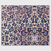 Pink und Blue Leopard Muster Geschenkpapier (Flach)