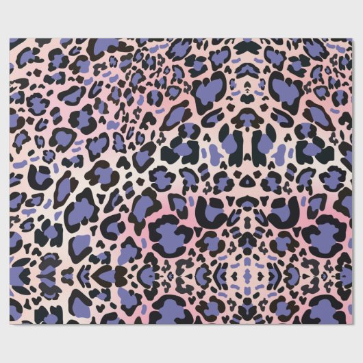 Pink und Blue Leopard Muster Geschenkpapier (Flach)