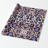 Pink und Blue Leopard Muster Geschenkpapier (Ungerollt)