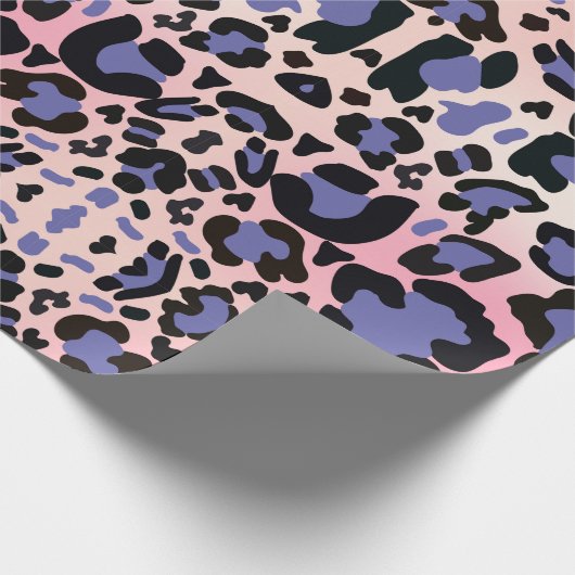 Pink und Blue Leopard Muster Geschenkpapier (Ecke)