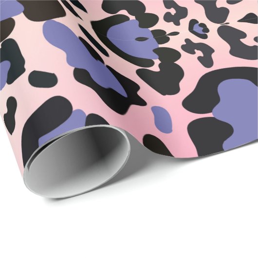 Pink und Blue Leopard Muster Geschenkpapier (Rolleneckpunkt)