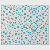 Pink und Blue Leopard Muster Geschenkpapier (Flach)