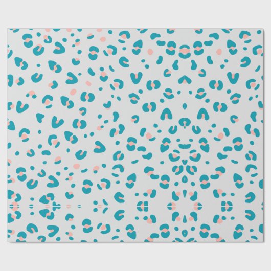 Pink und Blue Leopard Muster Geschenkpapier (Flach)