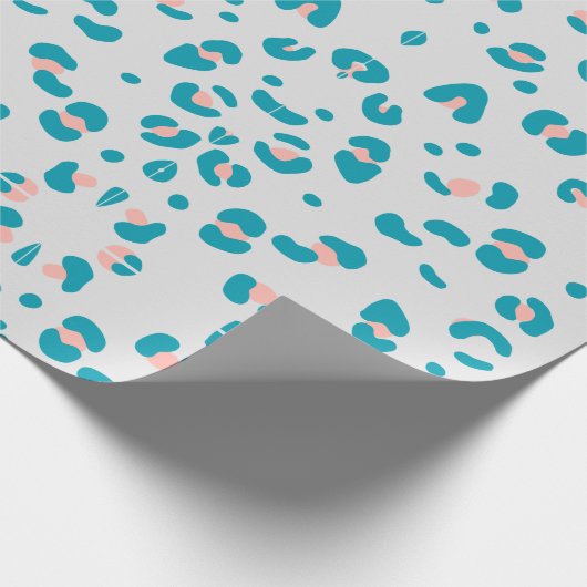 Pink und Blue Leopard Muster Geschenkpapier (Ecke)
