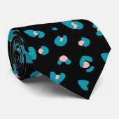 Pink und Blue Leopard Muster Krawatte (Gerollt)