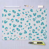 Pink und Blue Leopard Muster Seidenpapier (Handwerk)