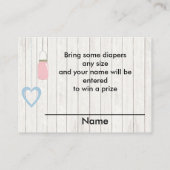 Pink und Blue Mason Jar Diaper Raffle Begleitkarte (Rückseite)