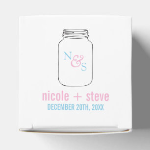 Pink und Blue Mason Jar Monogram Wedding Geschenkschachtel