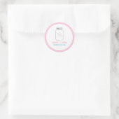 Pink und Blue Mason Jar Monogram Wedding Runder Aufkleber (Tasche)