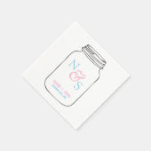 Pink und Blue Mason Jar Monogram Wedding Serviette (Ecke)