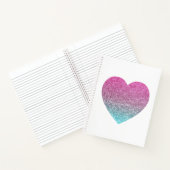 Pink und Blue Modern Pastel Sequel Heart Notebook Notizblock (Innenseite)