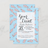 Pink und Blue Niedlich Sneakers Muster Einladung (Vorne/Hinten)