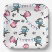 Pink und Blue Ninja Party Paper Teller (Vorderseite)