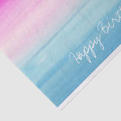 Pink und Blue Ombre Wasserfarbe | Happy Birthday Seidenpapier (Ausschnitt)