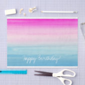 Pink und Blue Ombre Wasserfarbe | Happy Birthday Seidenpapier (Handwerk)