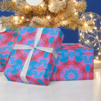 Pink und Blue Oriental Star Wrapping Paper