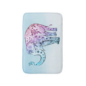 Pink und Blue Paisley Elefant Badematte (Vorderseite Vertikal)