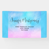 Pink und Blue Pastel Gradient Sky Adresse Banner (Horizontal)