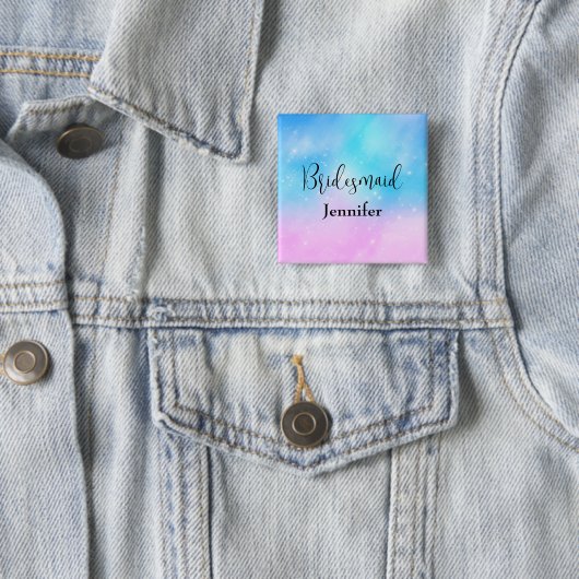 Pink und Blue Pastel Gradient Sky Bridesmaid Button (Beispiel)