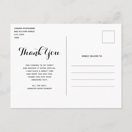 Pink und Blue Pastel Gradient Sky Vielen Dank Postkarte (Rückseite)