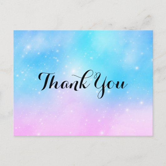 Pink und Blue Pastel Gradient Sky Vielen Dank Postkarte (Vorderseite)